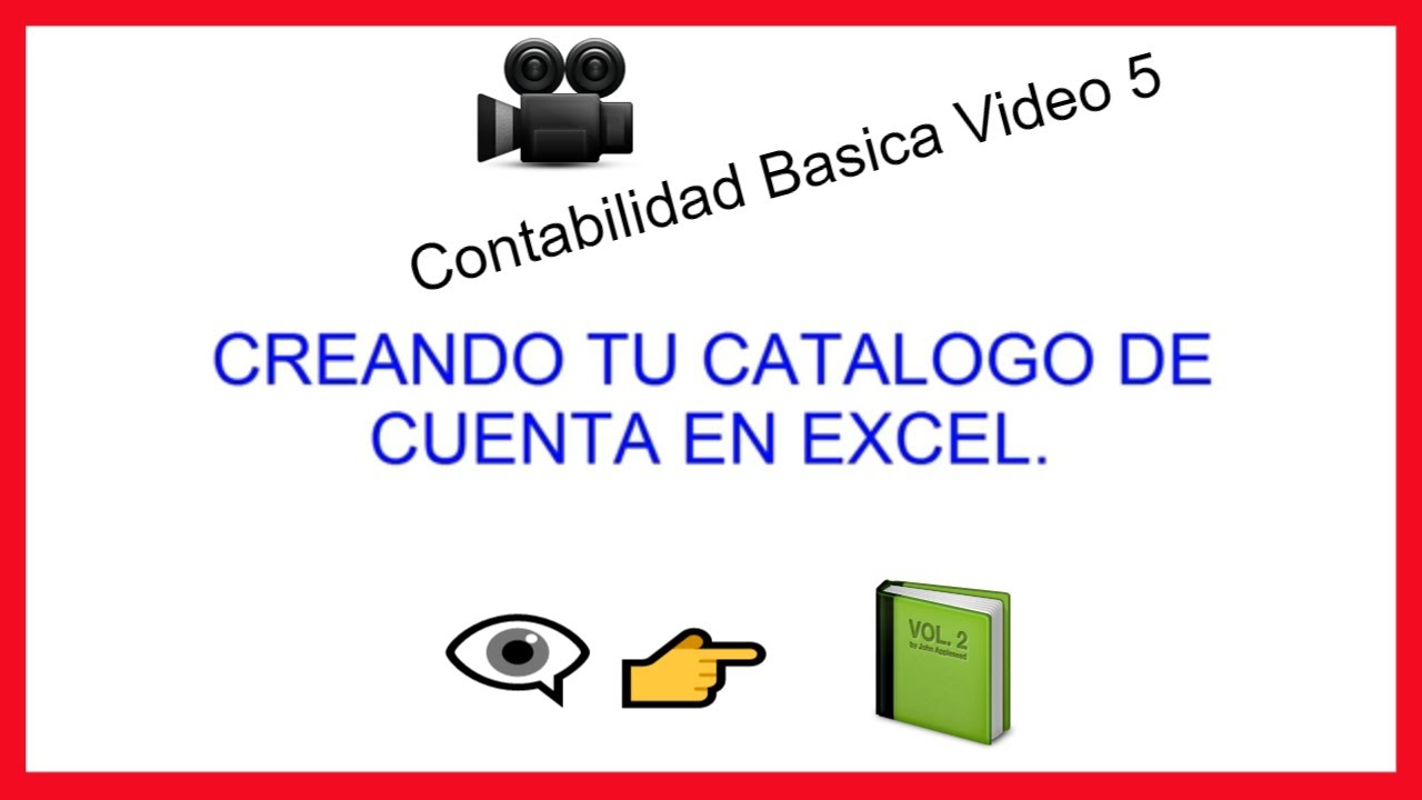 como hacer un catalogo de cuentas en excel