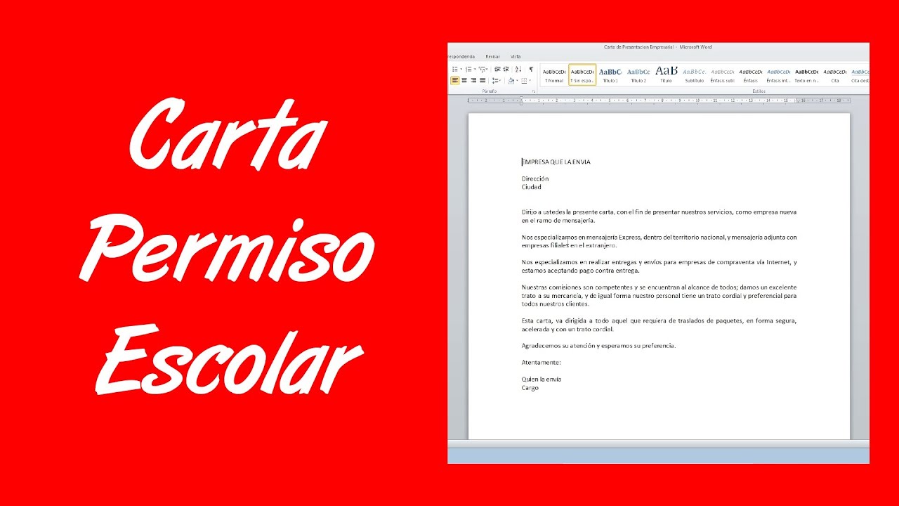 como redactar una carta de permiso para faltar a clases