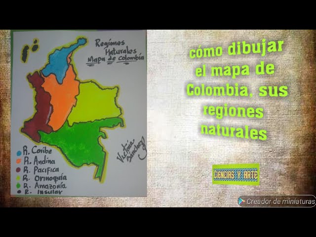 mapa de colombia para colorear con las regiones