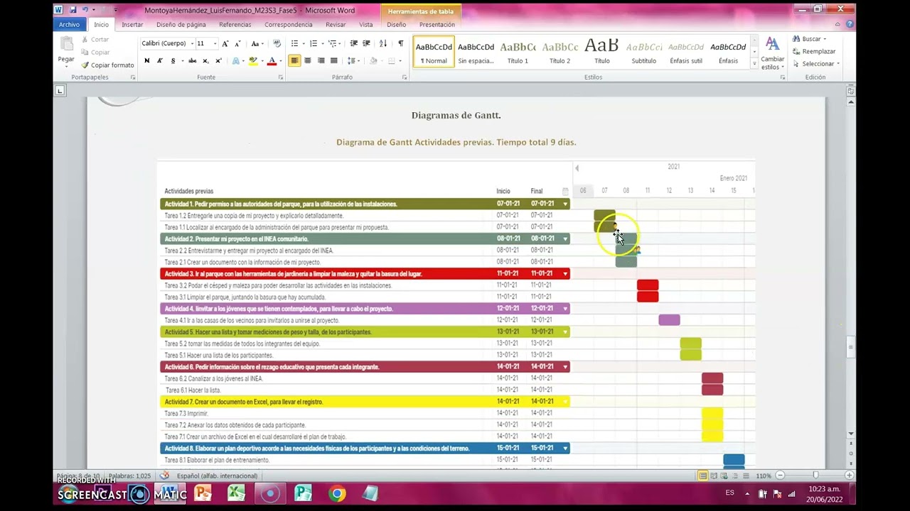 fase 5 control diagrama de gantt para gestión del proyecto
