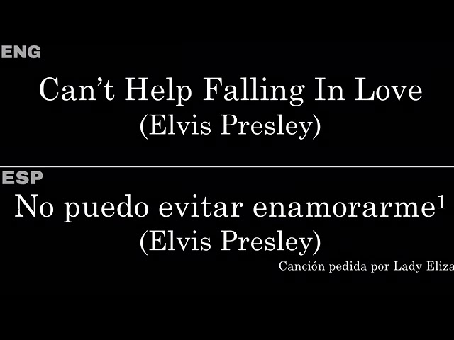 no puedo evitar enamorarme de ti elvis presley letra