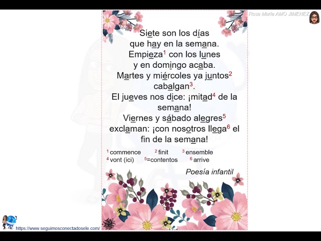poemas de un dia de la semana con autor
