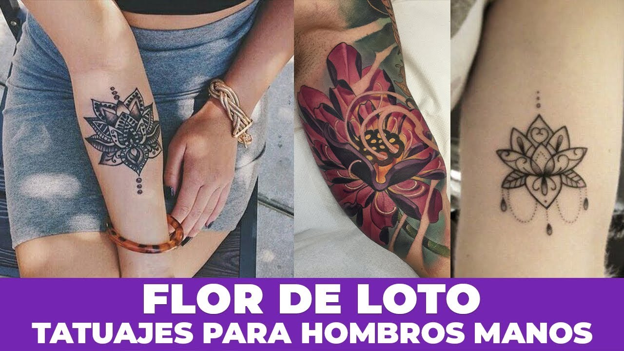 tatuajes de flor de loto en la mano para mujer