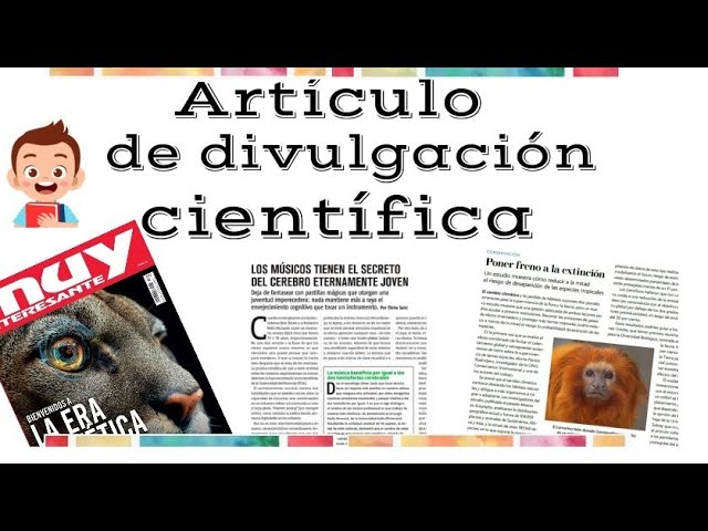 artículos de divulgación científica para niños de quinto grado