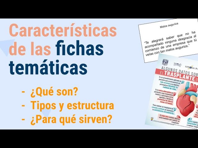 cuáles son las características de las fichas temáticas