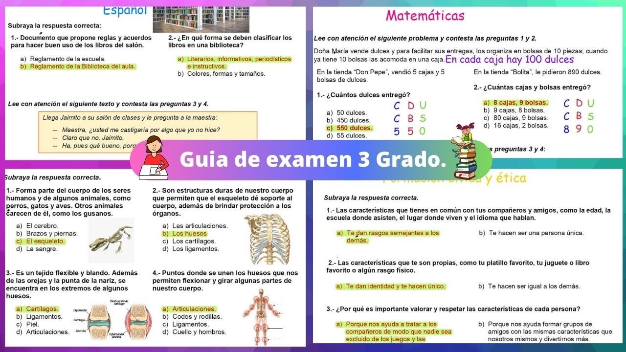 guia de estudio primer bloque tercero de primaria