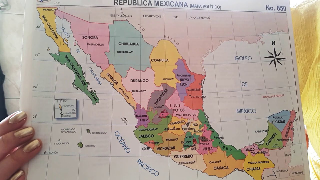 mapa de la republica mexicana con sus montañas