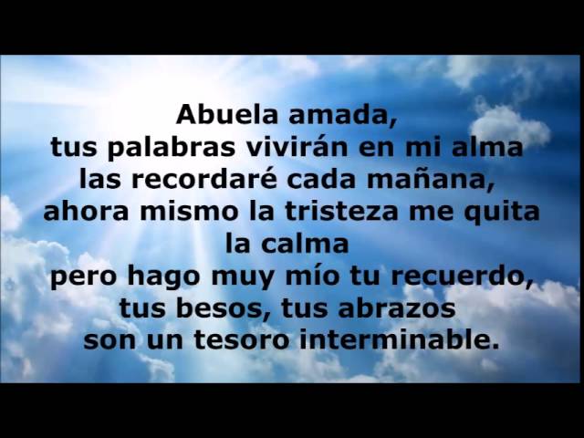 mensaje para mi abuela que esta en el cielo