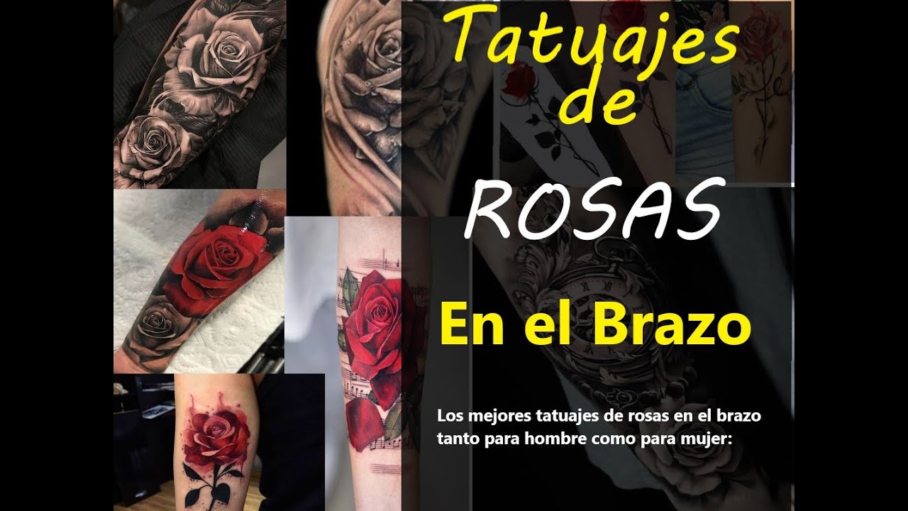 mujer antebrazo tatuajes de rosas en el brazo