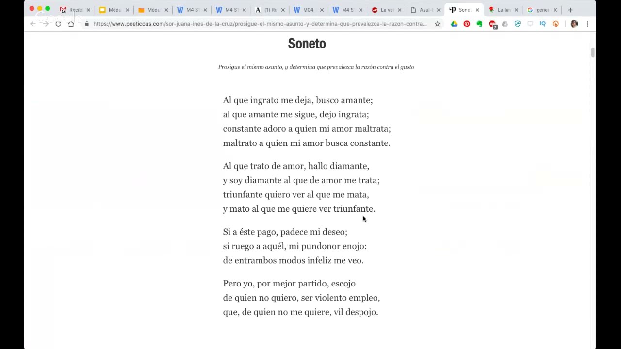 personajes del poema al que ingrato me deja busco amante