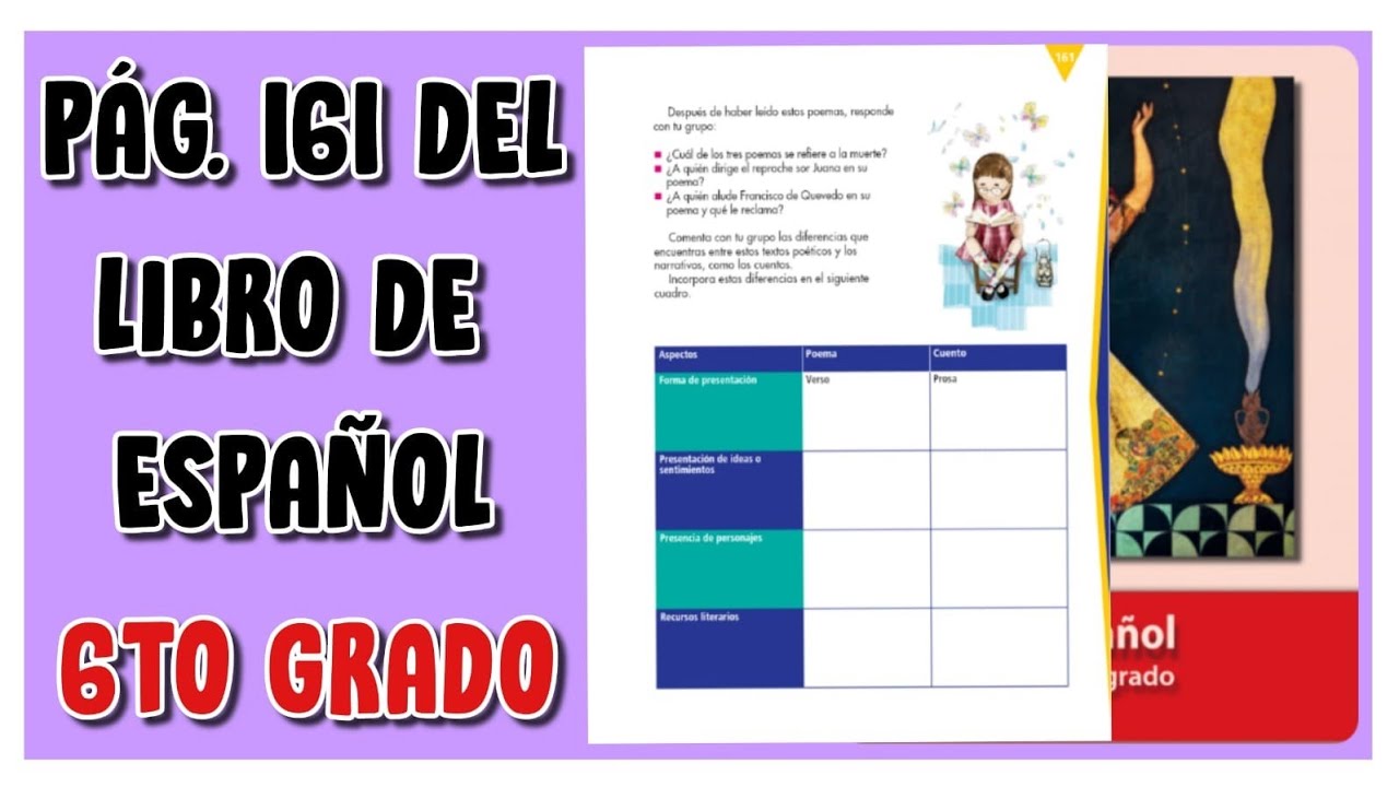 respuestas del libro de español de sexto grado pagina 161
