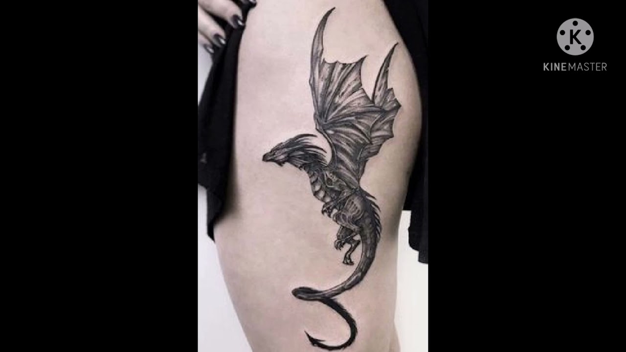 tatuajes de dragones para mujeres en la pierna