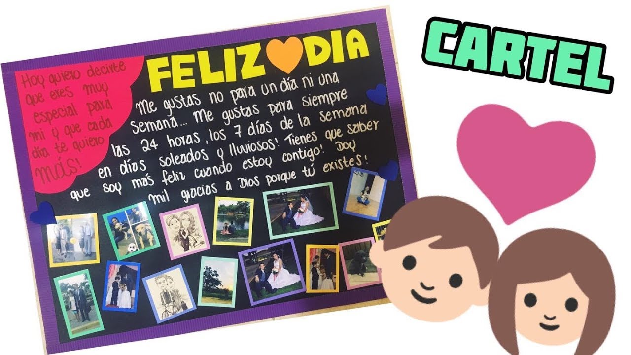 cartel de feliz cumpleaños para mi novio en cartulina