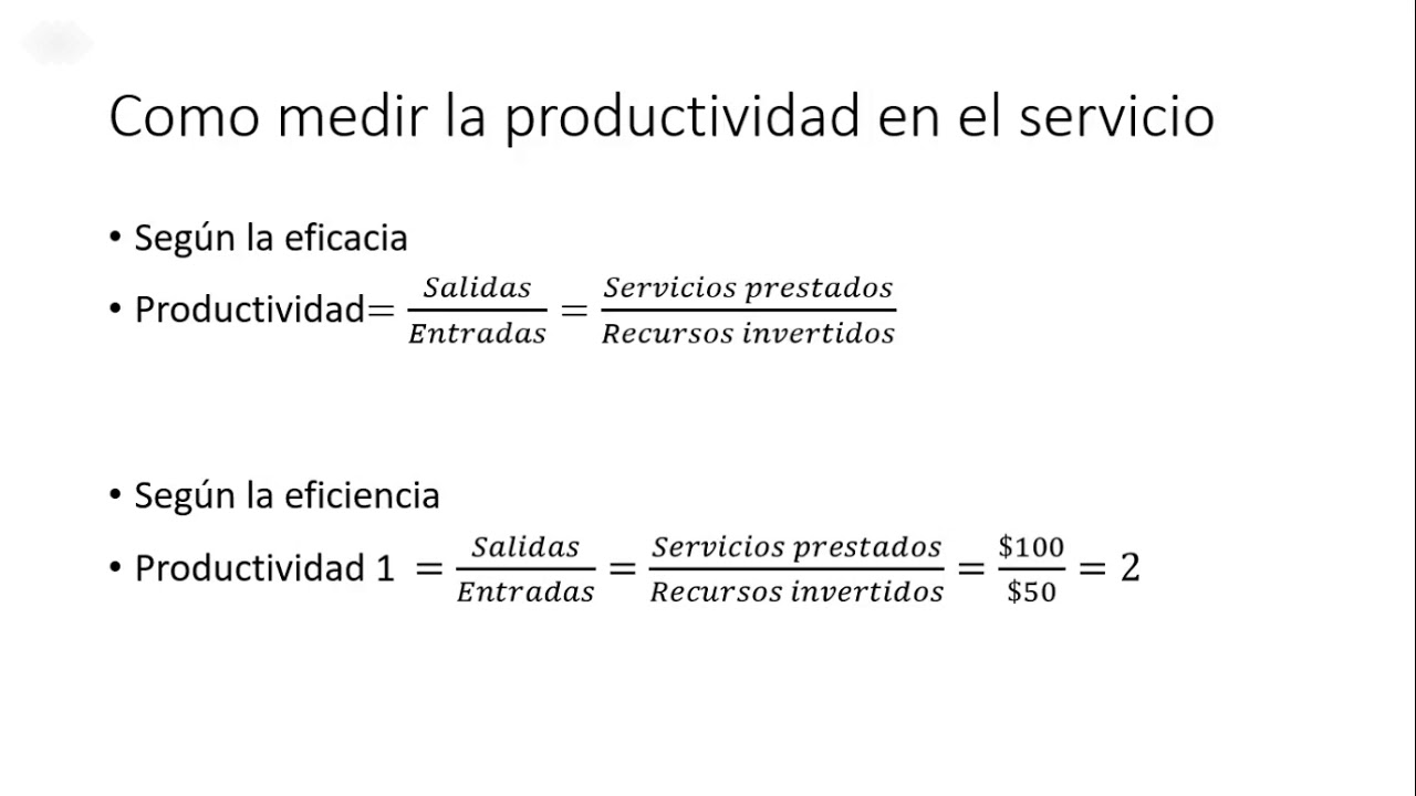 ejemplo de productividad en una empresa de servicios